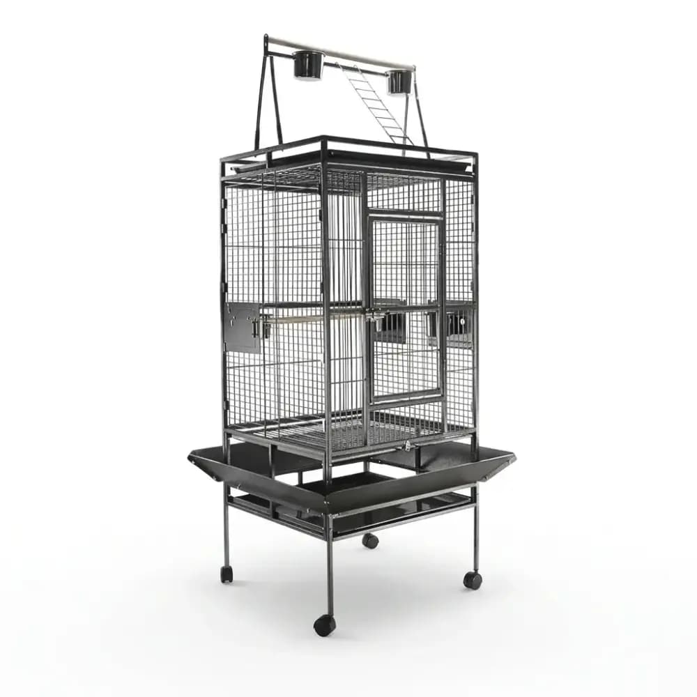 Medium Bird Cage with Wheels and Play Platform