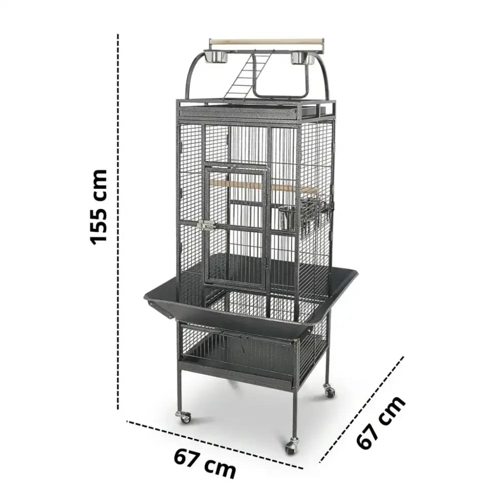 Small grey bird cage