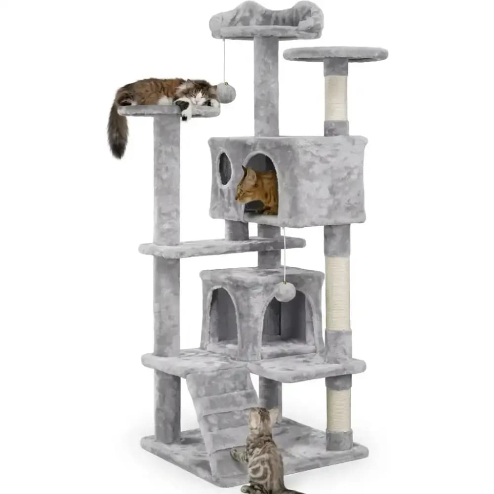 Large Cat Scratcher with House and Interactive Ball