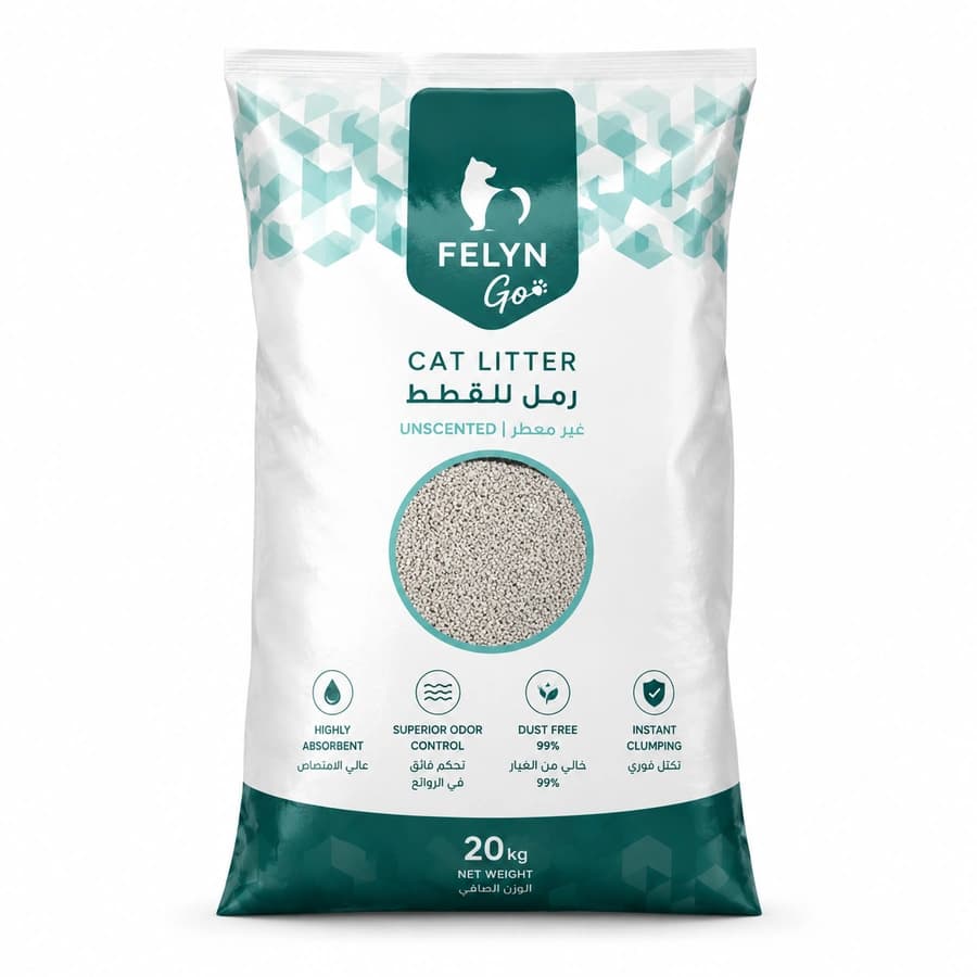 Felyn Go Unscented Fast-Clumping Cat Litter 20 kg